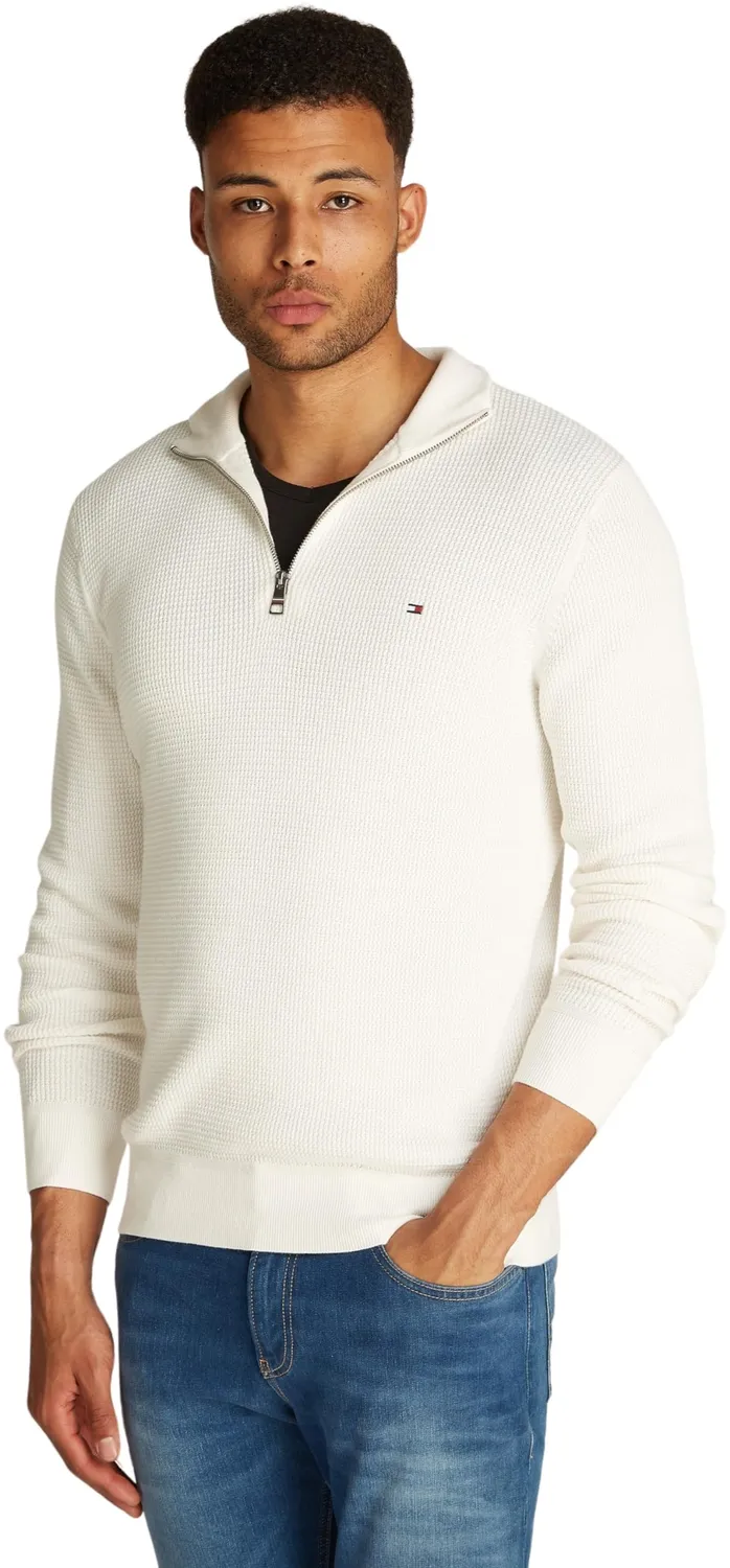 Tommy Hilfiger felpa uomo zip desert sky senza cappuccio pile