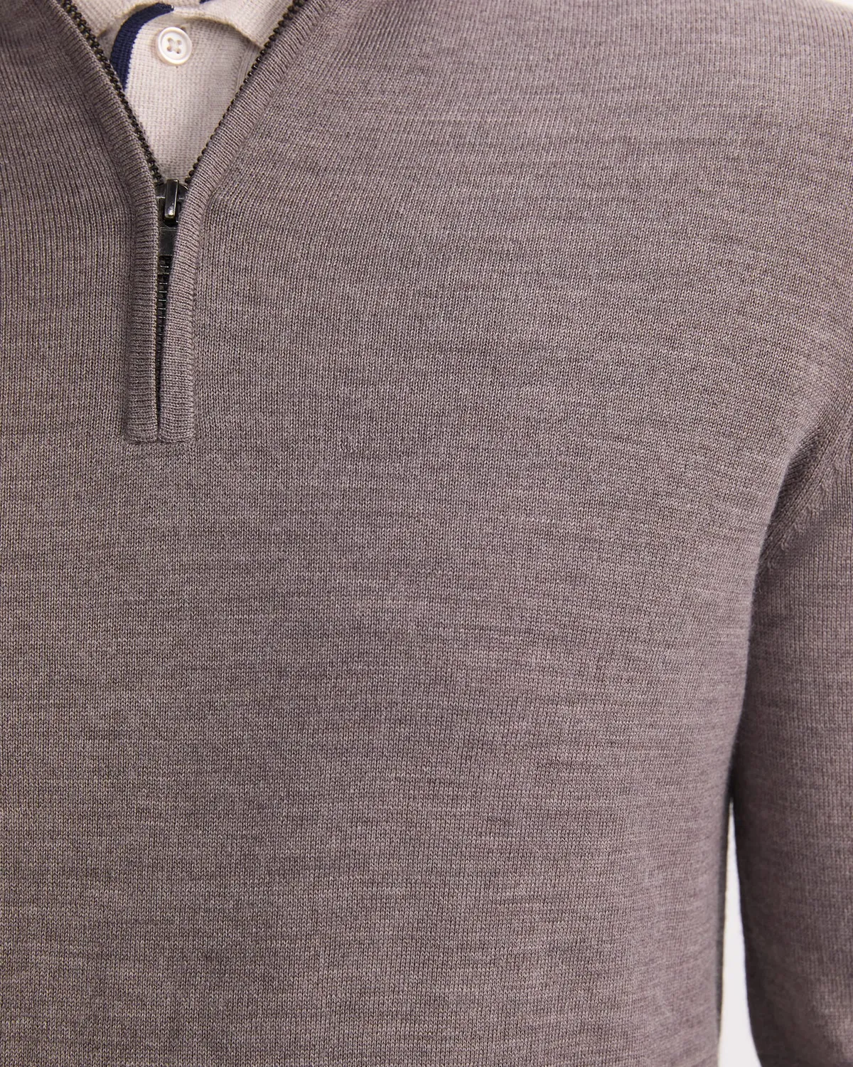 Sportscraft Merino Quarter Zip Knit maglione uomo lana merino