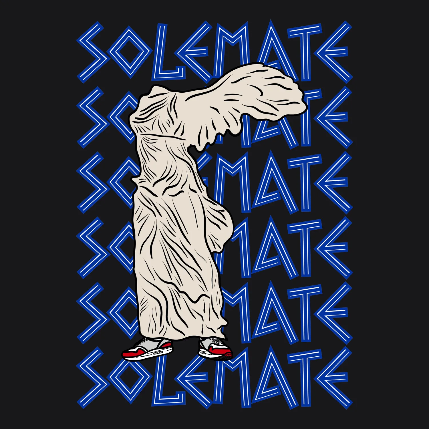 Solemate Greek Victory t-shirt nera cotone organico
