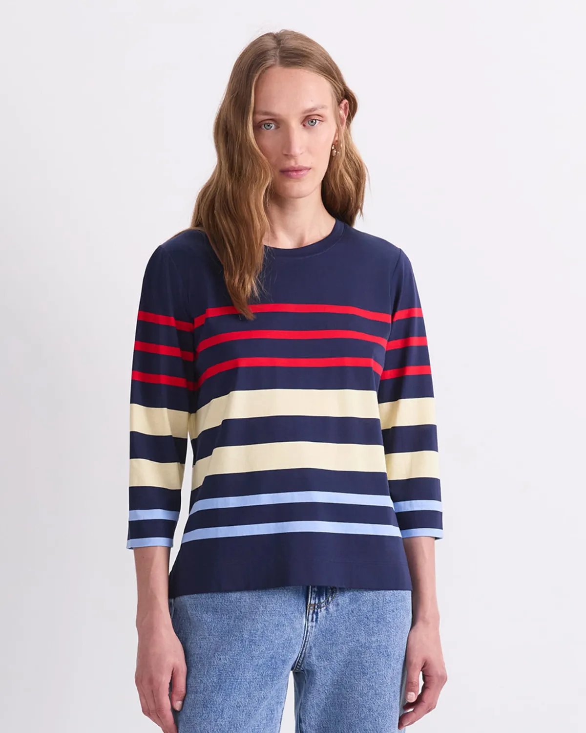 Sportscraft Multi Stripe Half Sleeve Mercerised Tee maglietta cotone