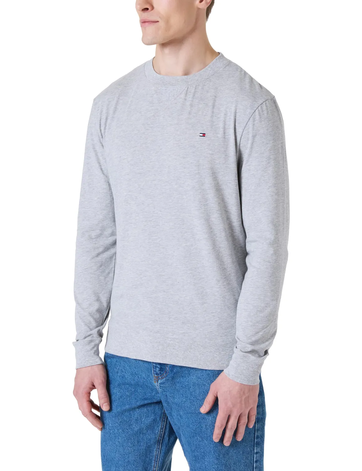Tommy Track Top Felpa Girocollo Uomo Grigio Cotone
