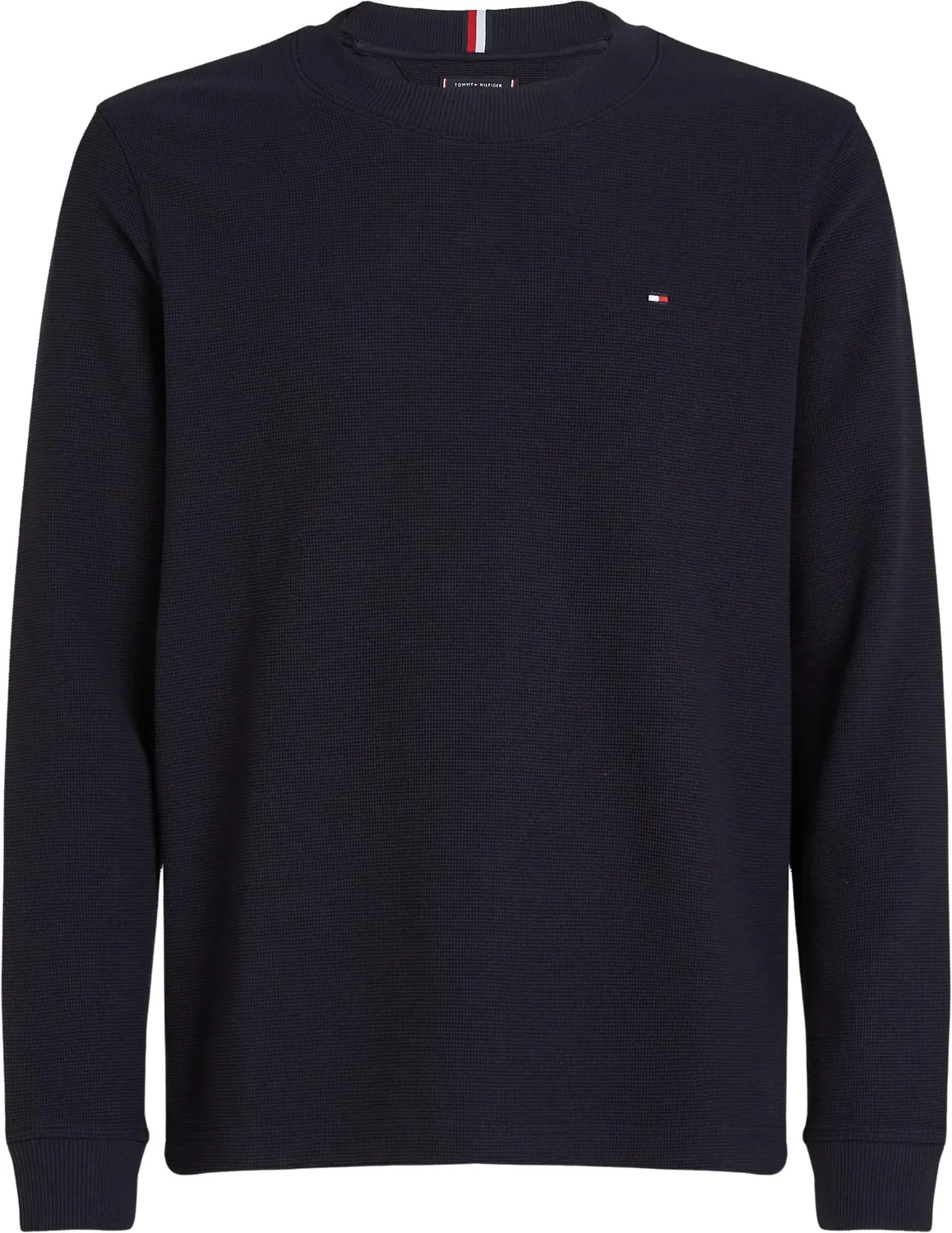 Tommy Hilfiger Textured maglietta uomo maniche lunghe grigia