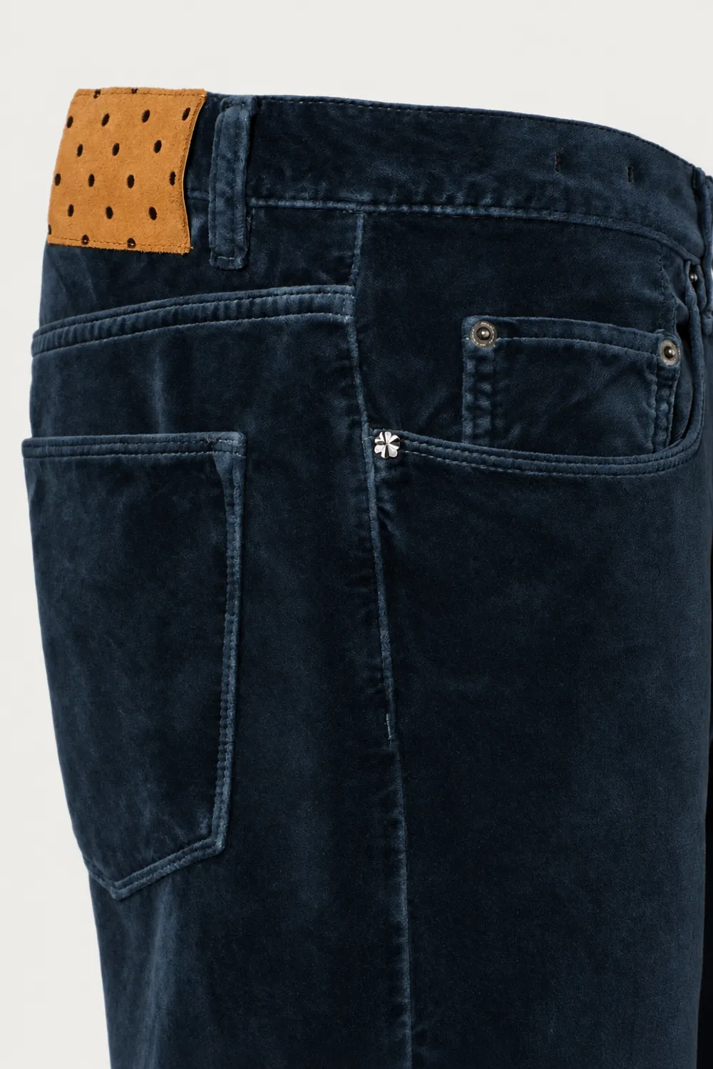 Massimo Alba Alunga pantaloni uomo dark blue velluto