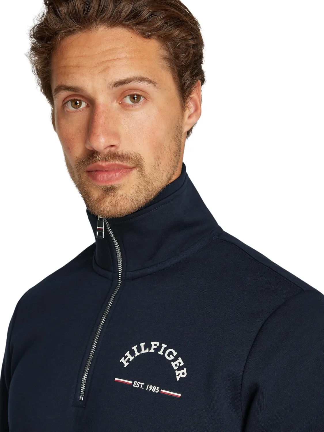 Tommy Hilfiger Collar Zip felpa uomo senza cappuccio blu XS