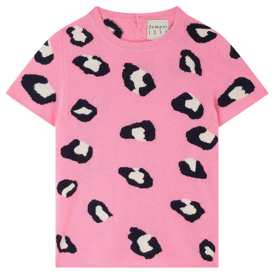 Jumper 1234 Leopard T-Shirt maglietta rosa cashmere