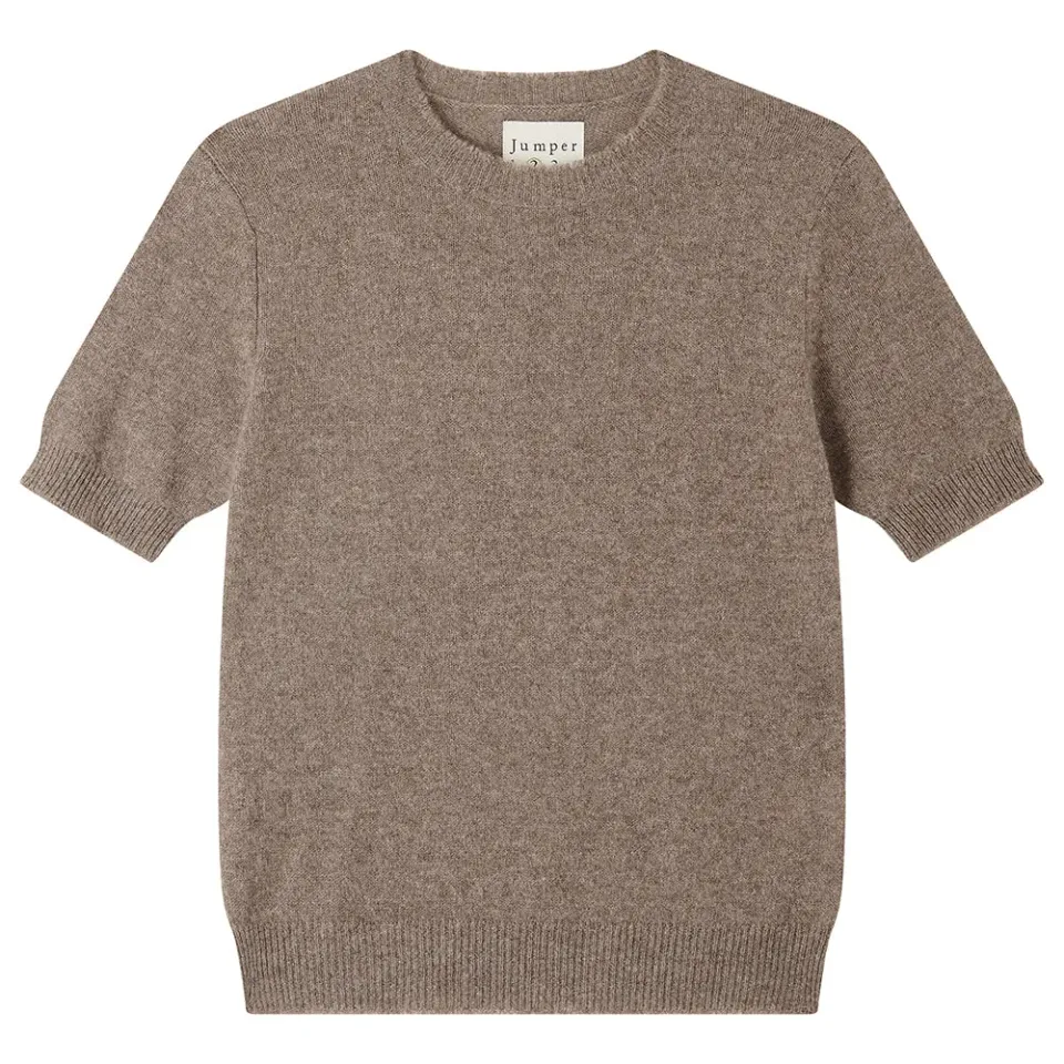 Jumper 1234 Cashmere Distressed T-Shirt maglietta marrone