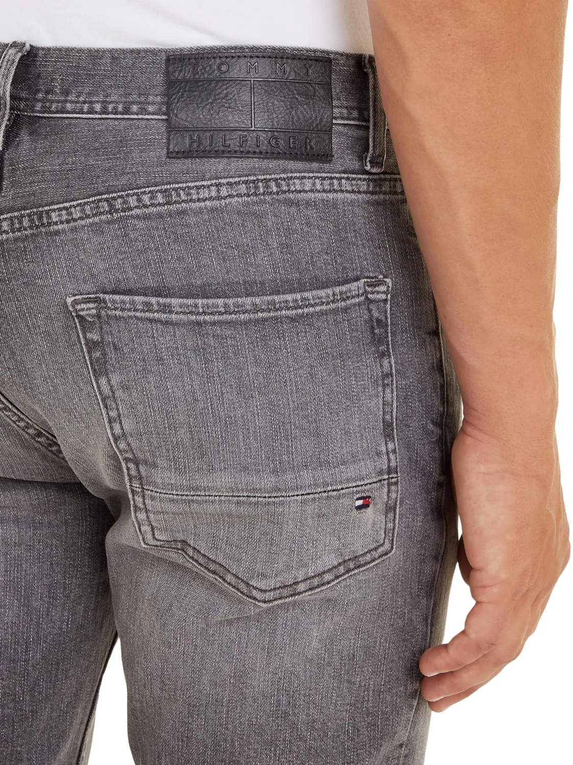 Tommy Hilfiger Denton jeans dritti uomo grigio elasticizzato