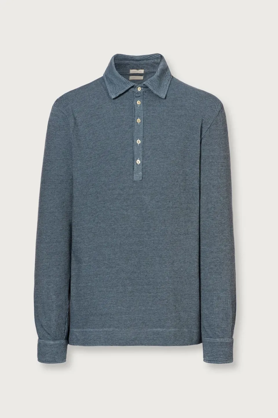 Massimo Alba Raya polo manica lunga air blue cashmere