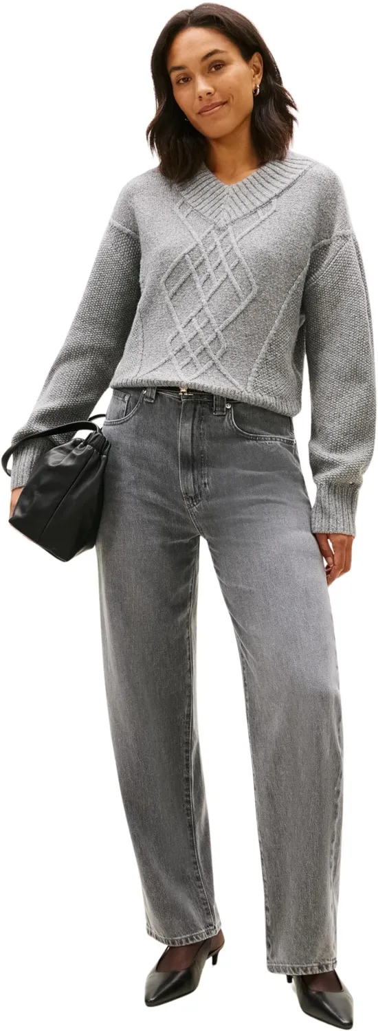 Tommy Hilfiger Grey Barrel Jeans Donna Grigio 28W/32L