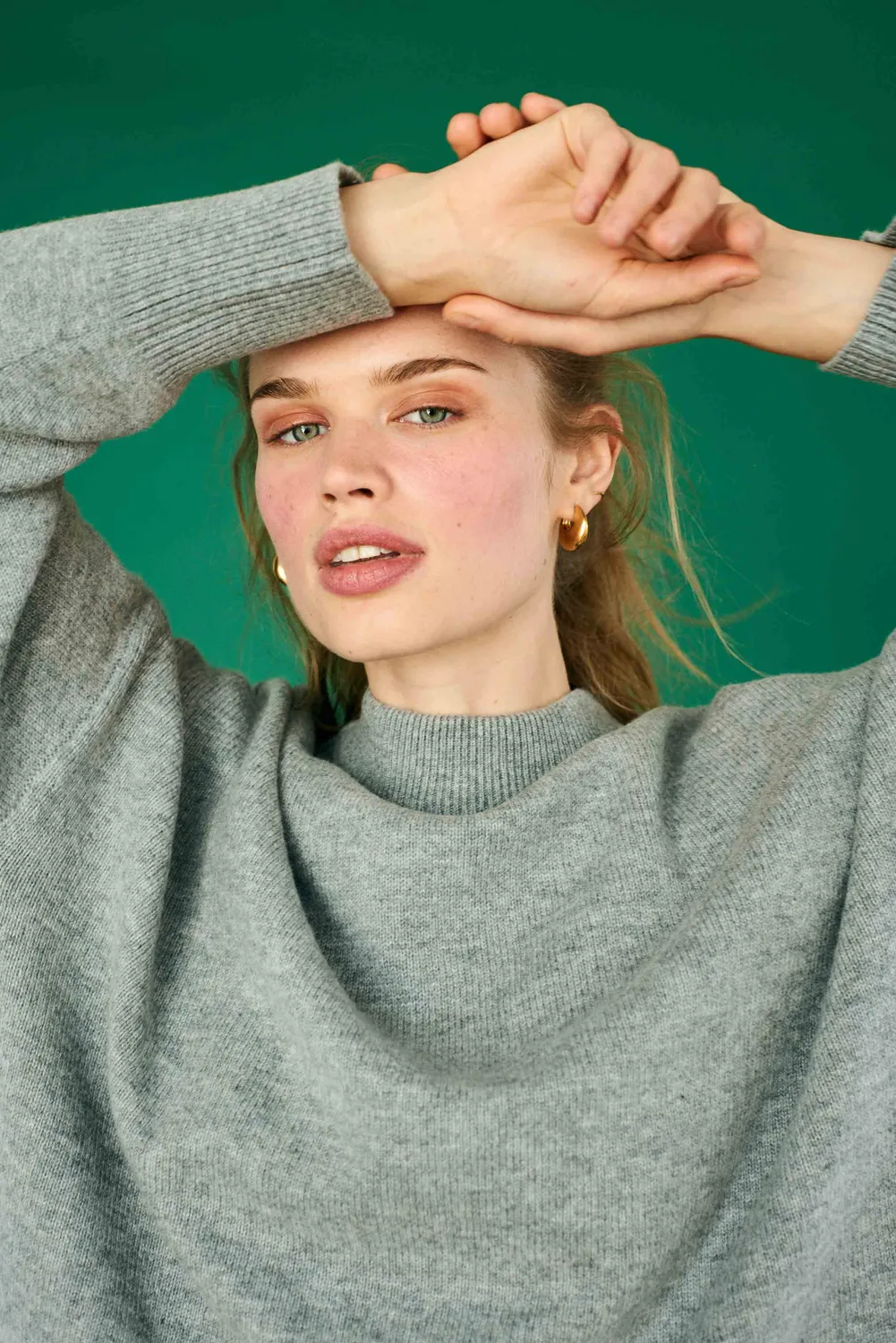 Jumper 1234 Merino Crew Sweat felpa grigia oversize