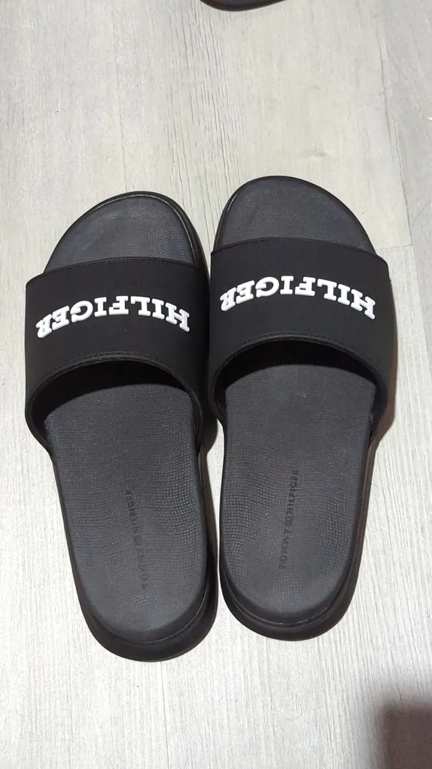 Tommy Hilfiger Dual Density Pool Slide ciabatte uomo 46 nere logo