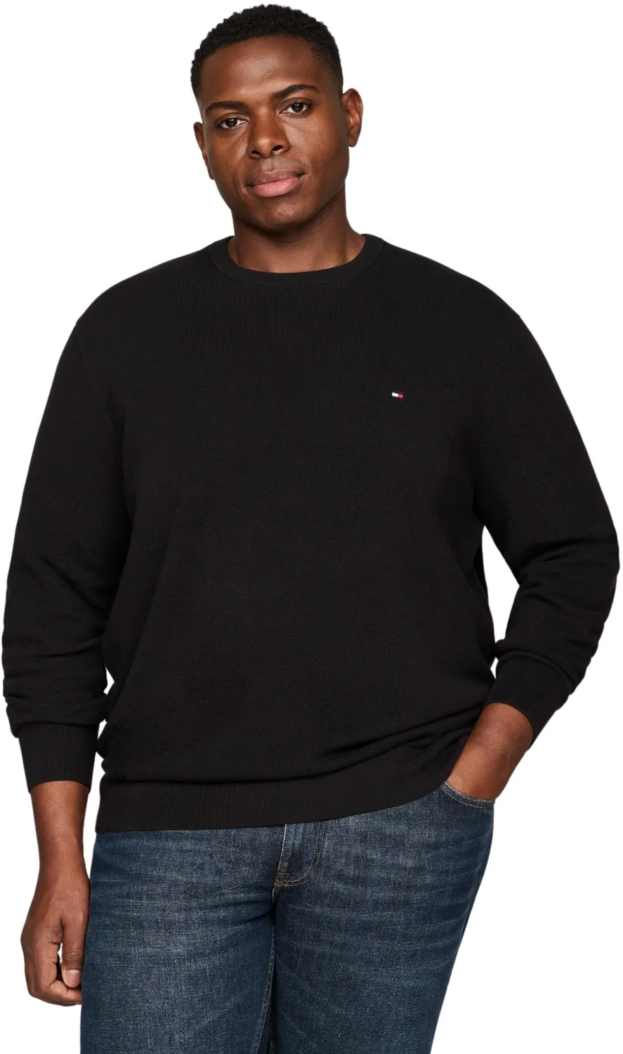 Tommy Hilfiger Essential Structure Maglione Uomo Blu Desert Sky