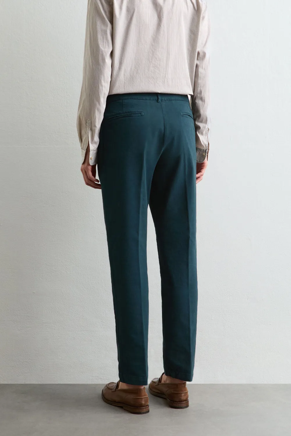 Massimo Alba Melu70 pantaloni gabardina steel blue