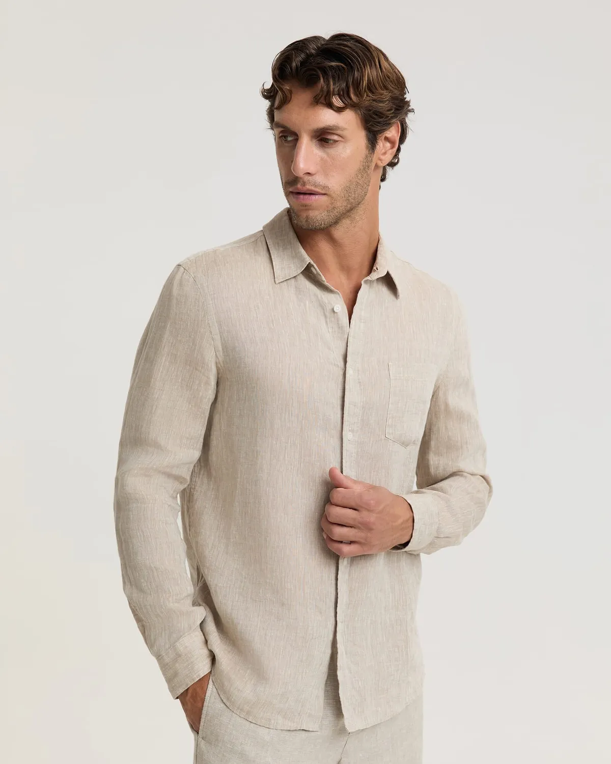 Sportscraft 207977 camicia lino maniche lunghe regolare