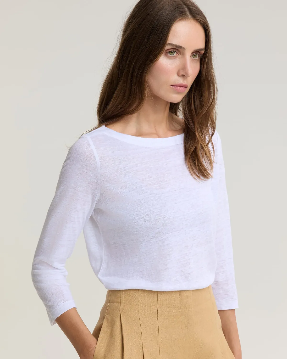 Sportscraft Cecile 121035 top lino argentato donna