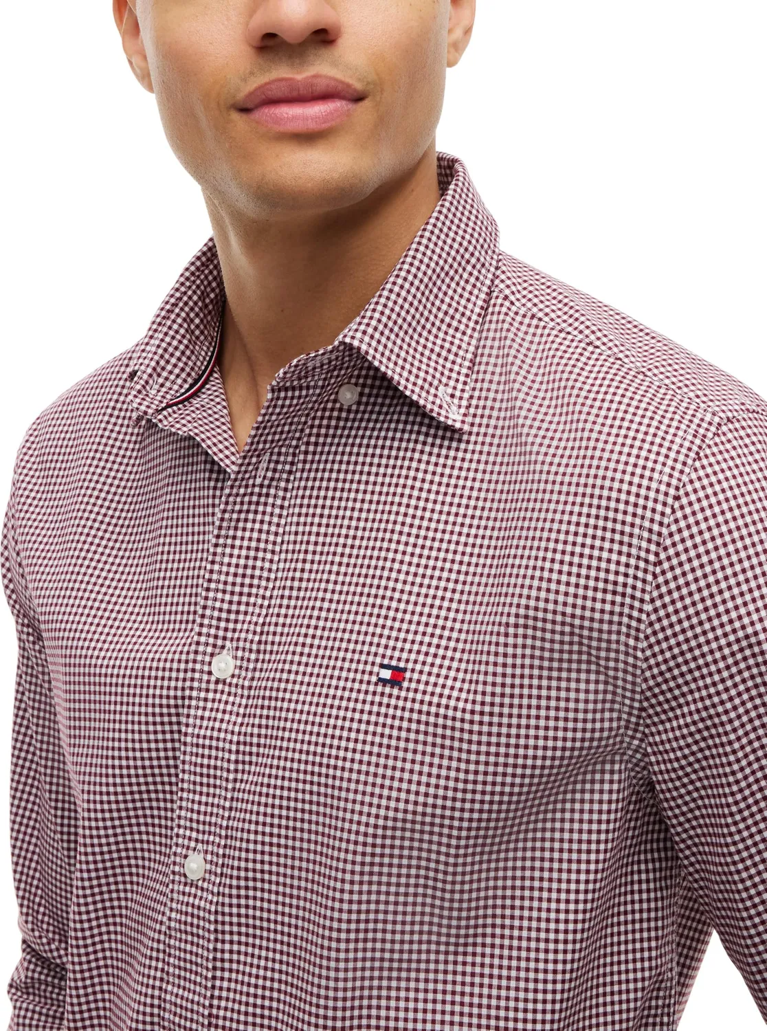 Tommy Hilfiger Flex Poplin Gingham camicia uomo quadri