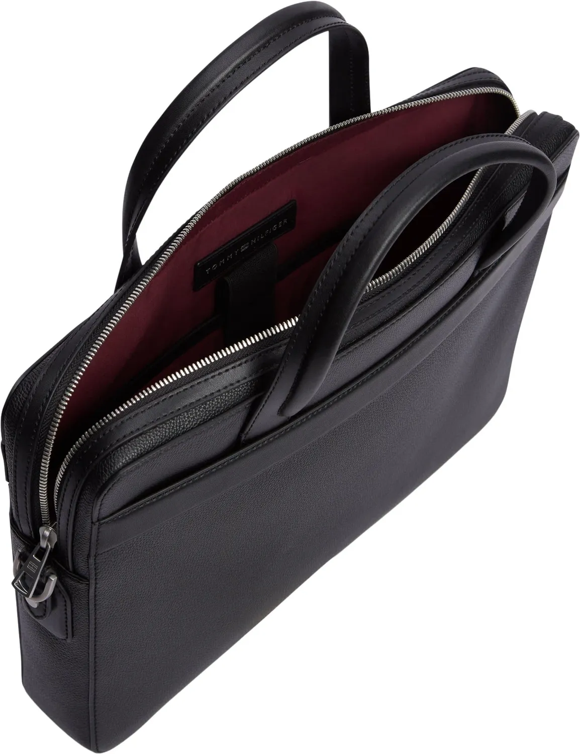 Tommy Hilfiger TH Business borsa porta computer pelle nera