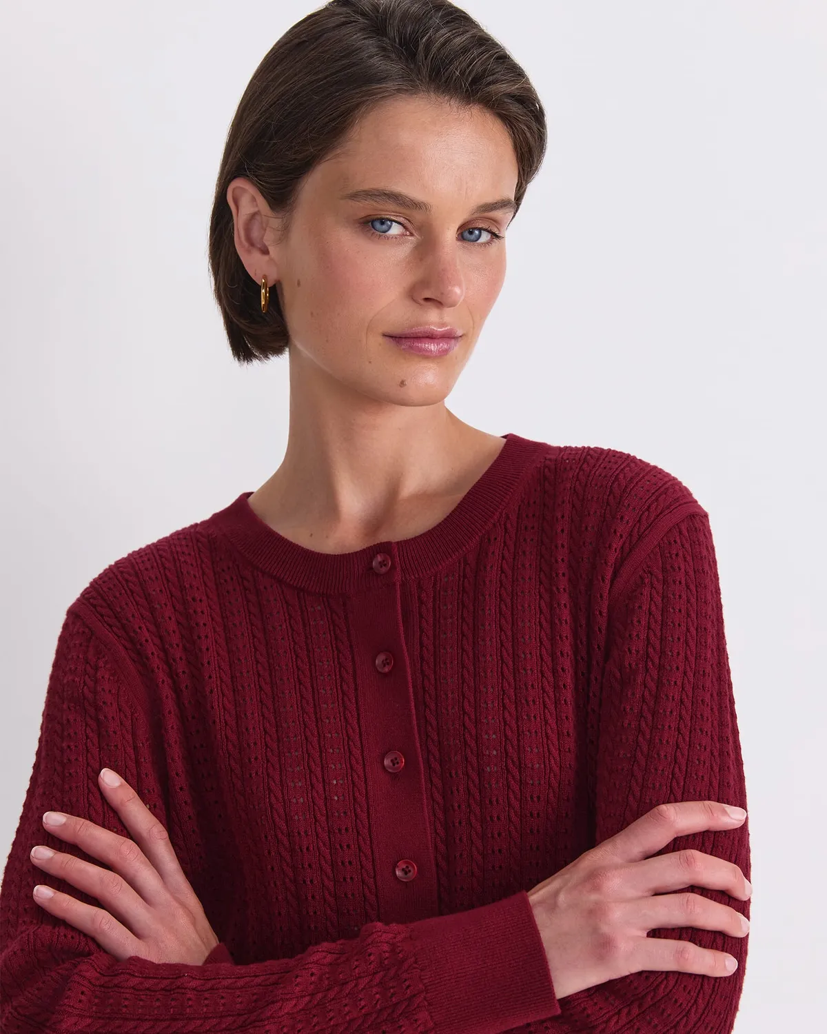 Sportscraft Elka Cable Pointelle cardigan cotone donna