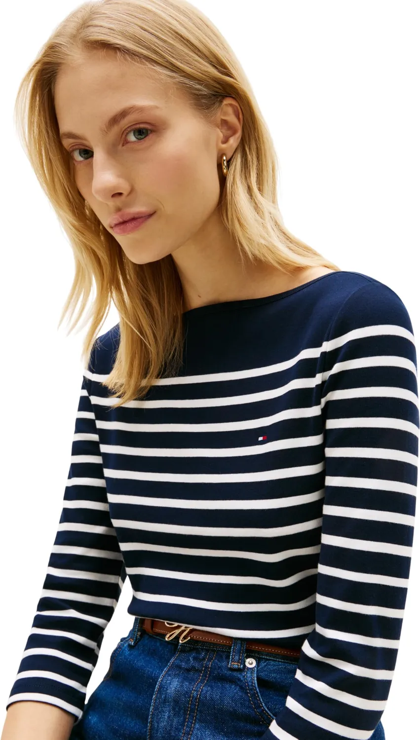 Tommy Hilfiger New Cody Slim maglia donna L a righe