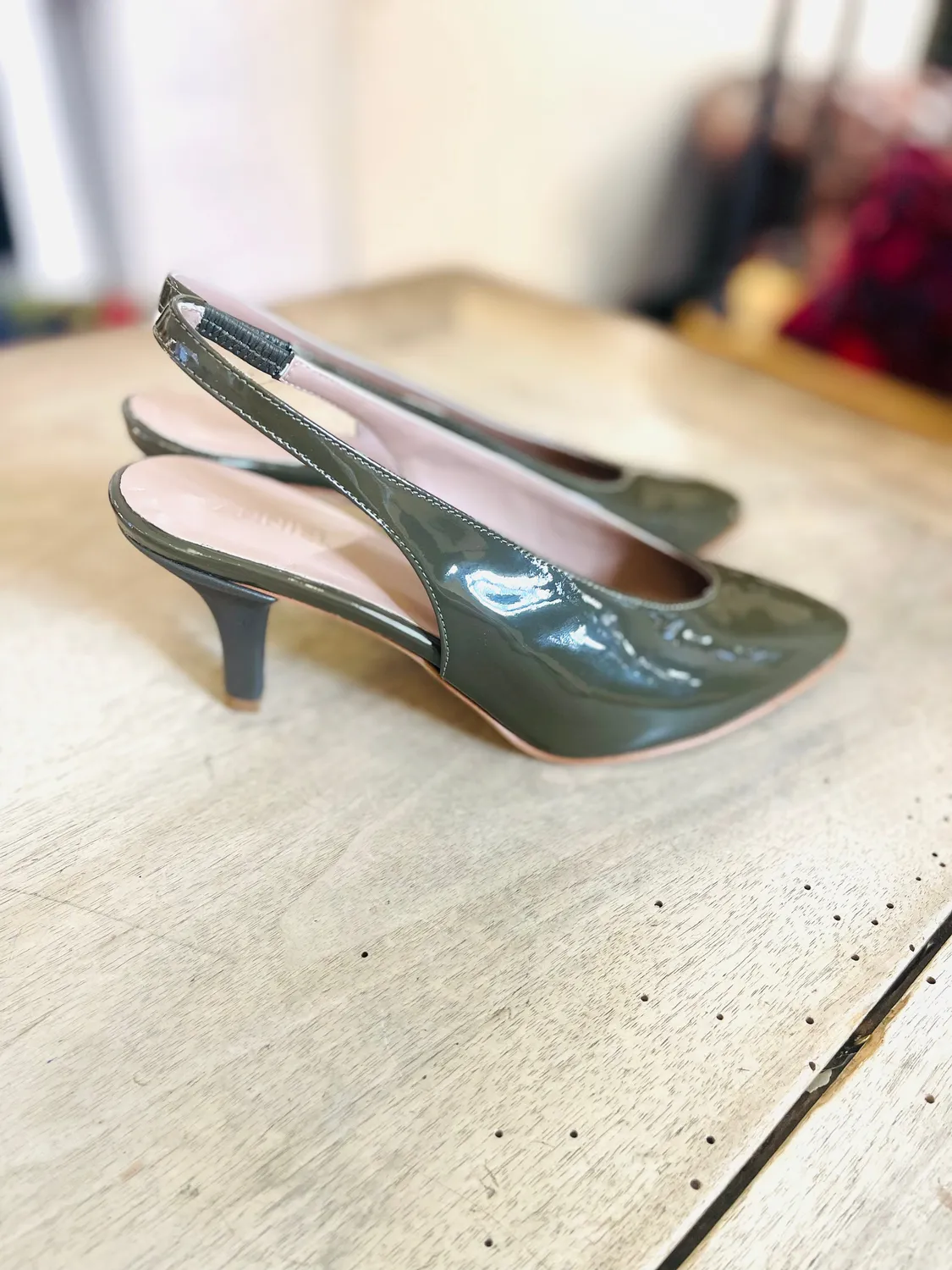 LOL Roma Anniel Décolleté Vernice kaki tacco 6 cm