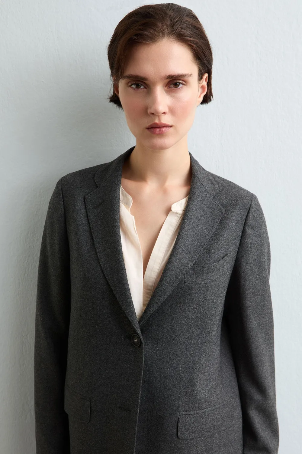 Massimo Alba TOLOSA giacca dark grey in flanella lana