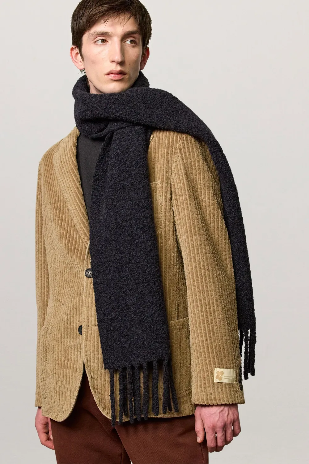 Massimo Alba Ollie sciarpa nero alpaca frange