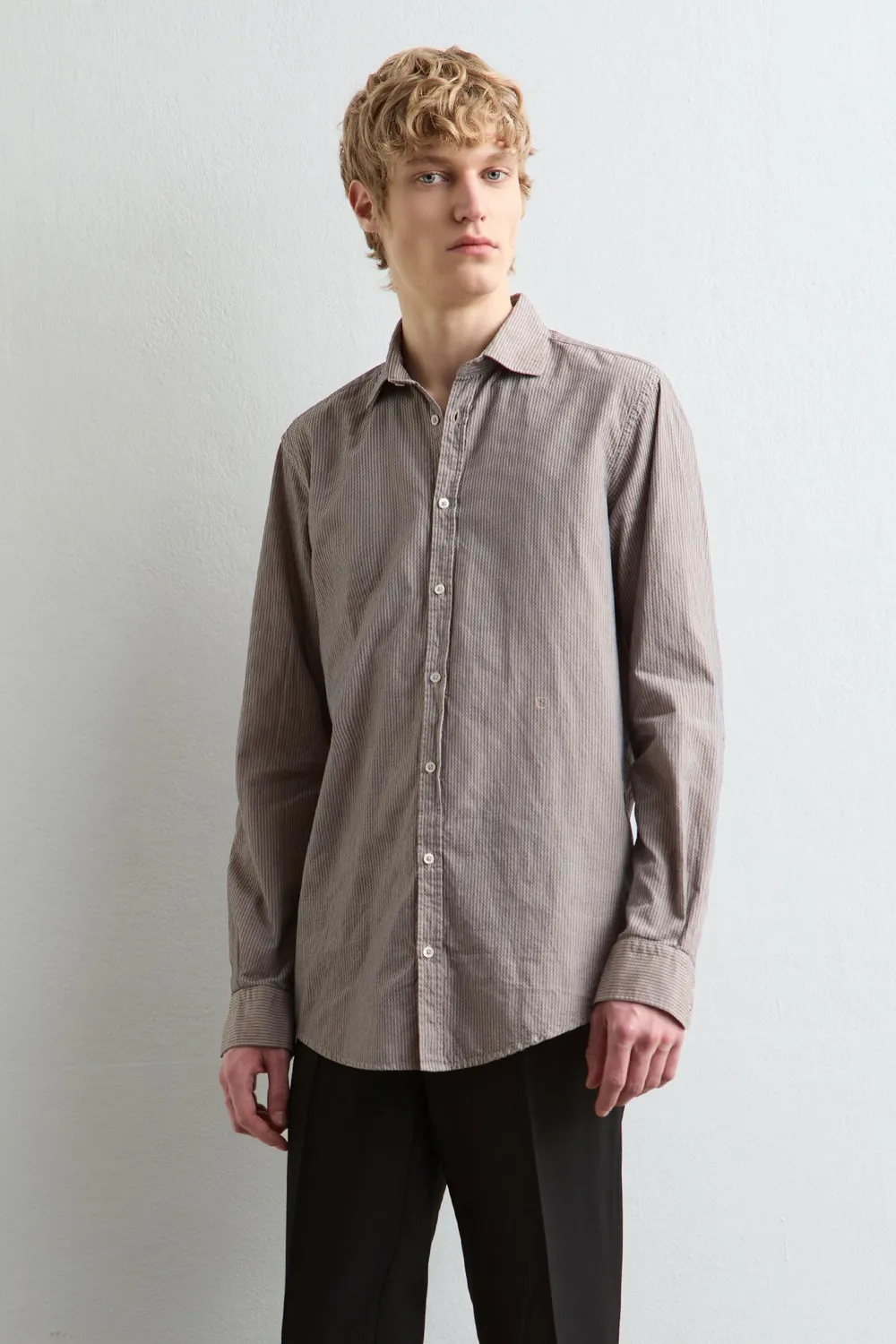 Massimo Alba Canary camicia fossil cotone