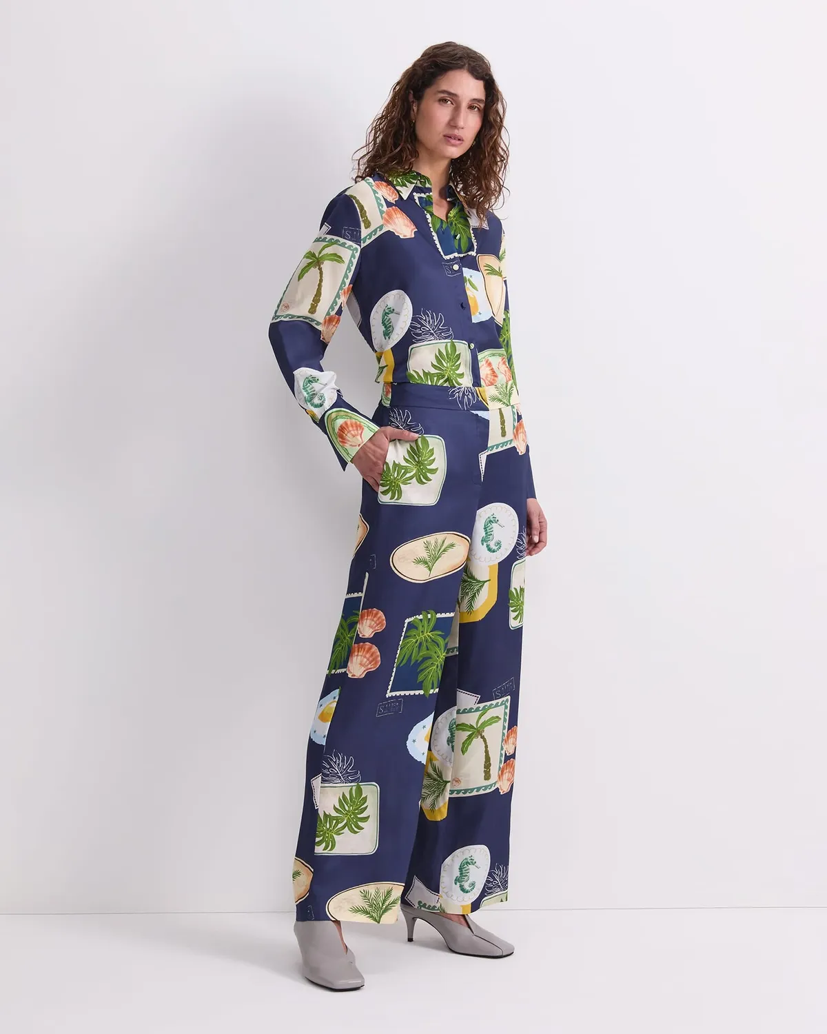 Sportscraft Piper Print pantalone palazzo fantasia elastico