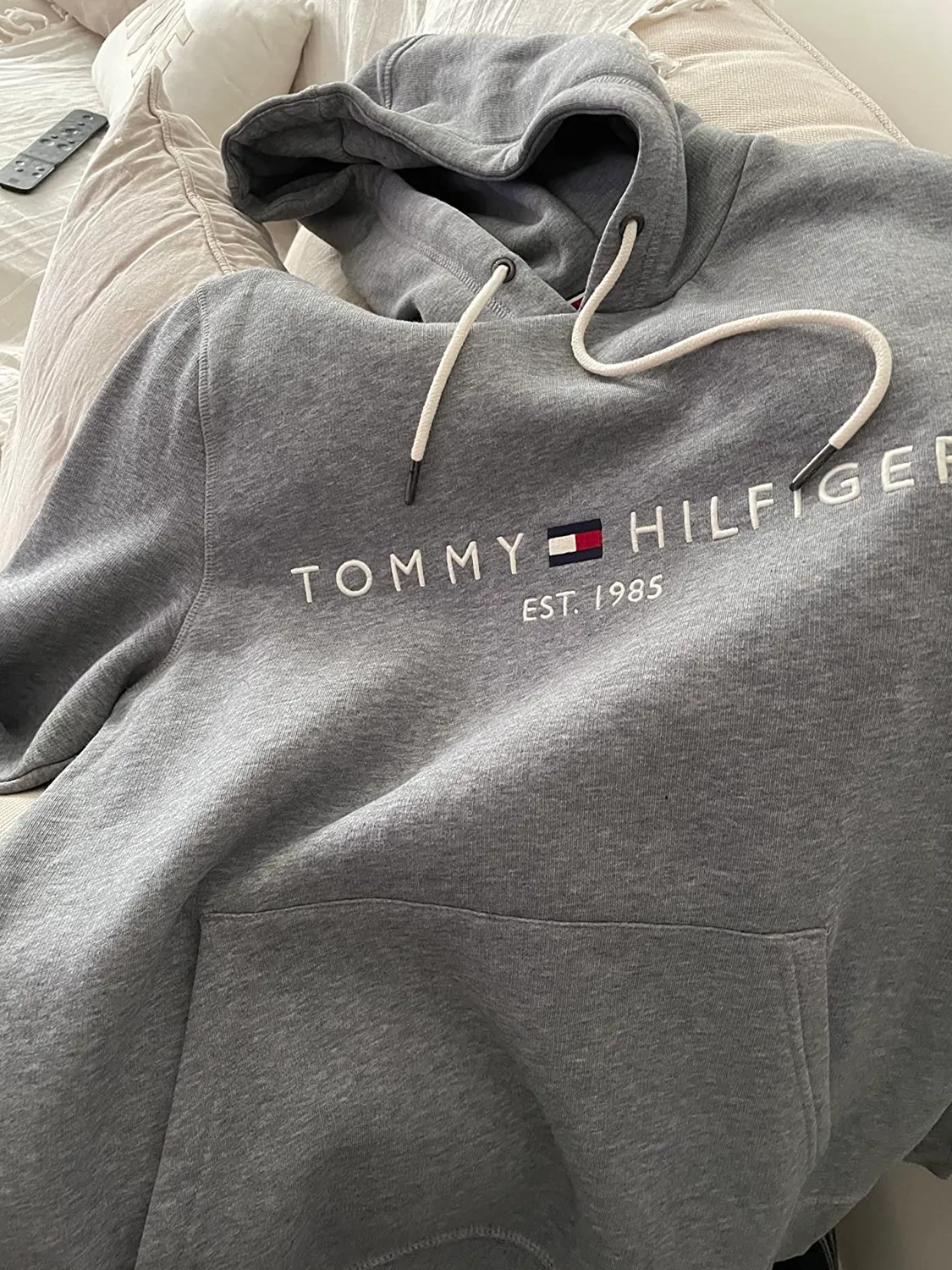 Tommy Hilfiger felpa hoodie uomo L blu Deep Indigo logo