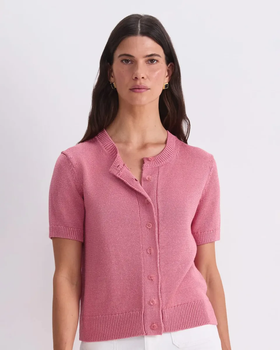 Sportscraft Linen Blend cardigan donna maniche corte