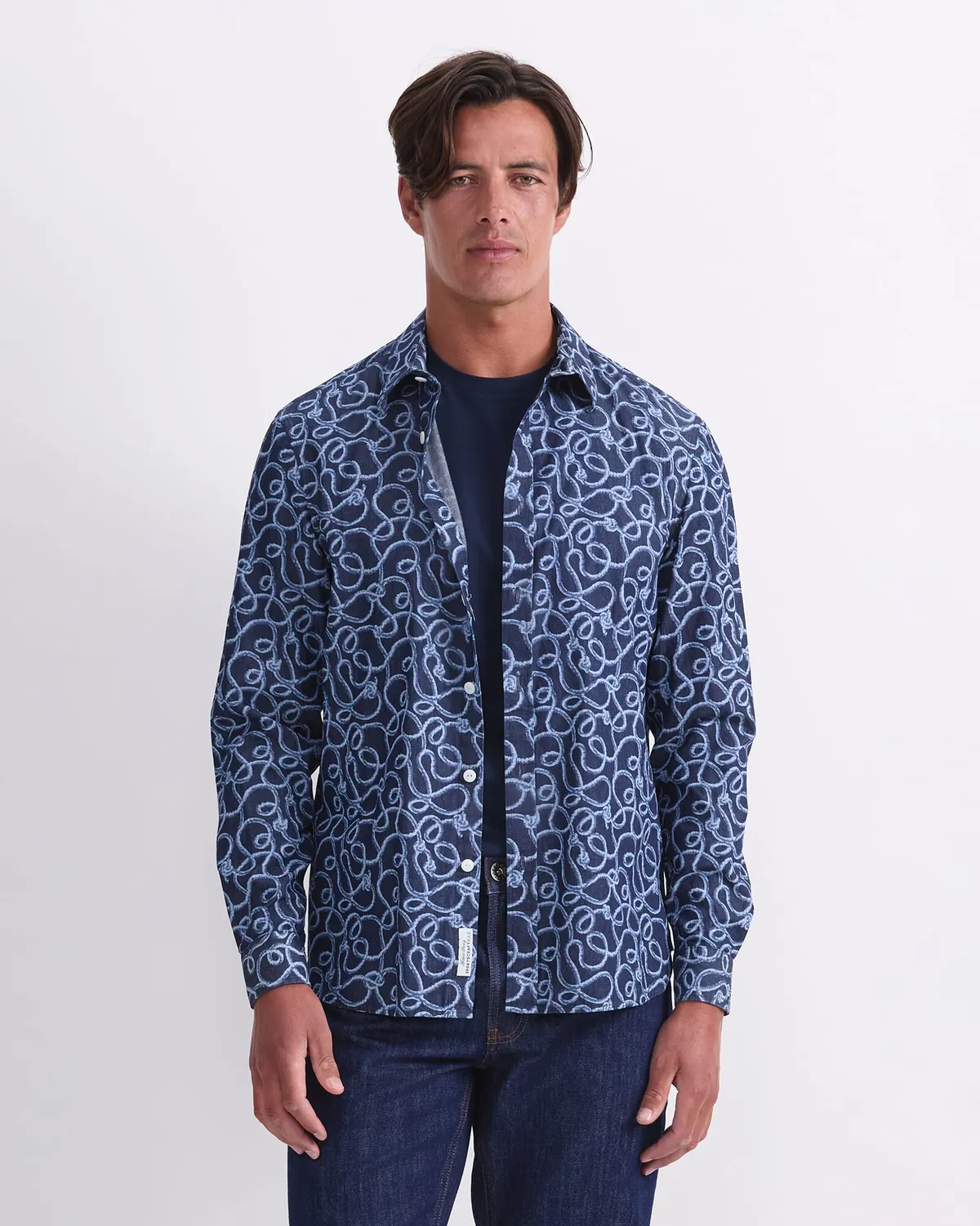 Sportscraft Rope Long Sleeve camicia denim stampa corda