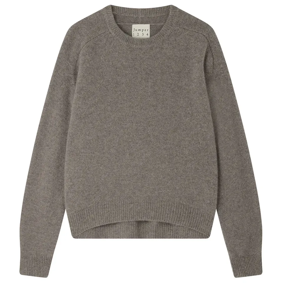 Jumper 1234 Cashmere Oversize Crew maglione marrone cashmere