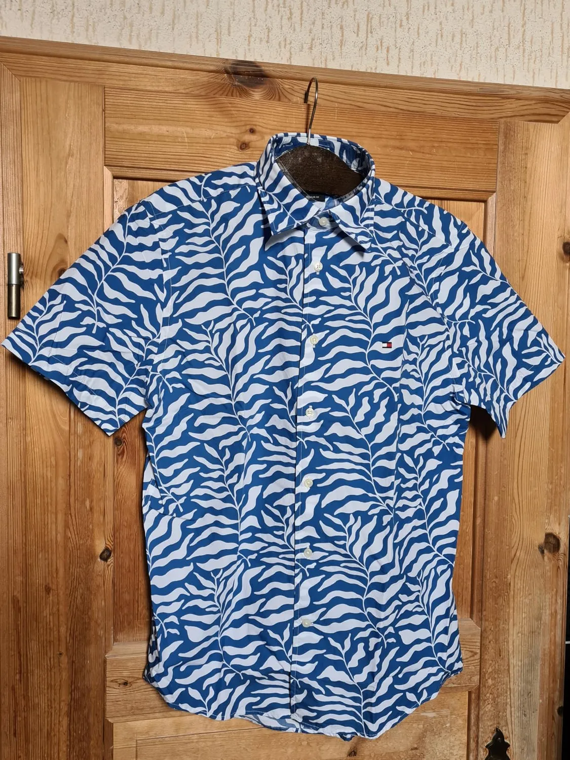 Tommy Hilfiger Papertouch Palm MW0MW42410 camicia uomo L palme