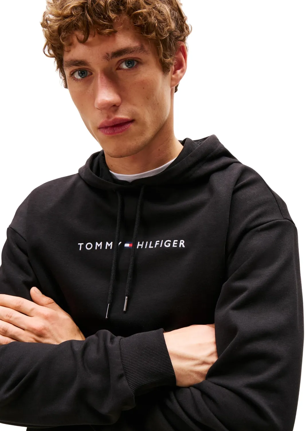 Tommy Hilfiger felpa uomo con cappuccio L misto cotone