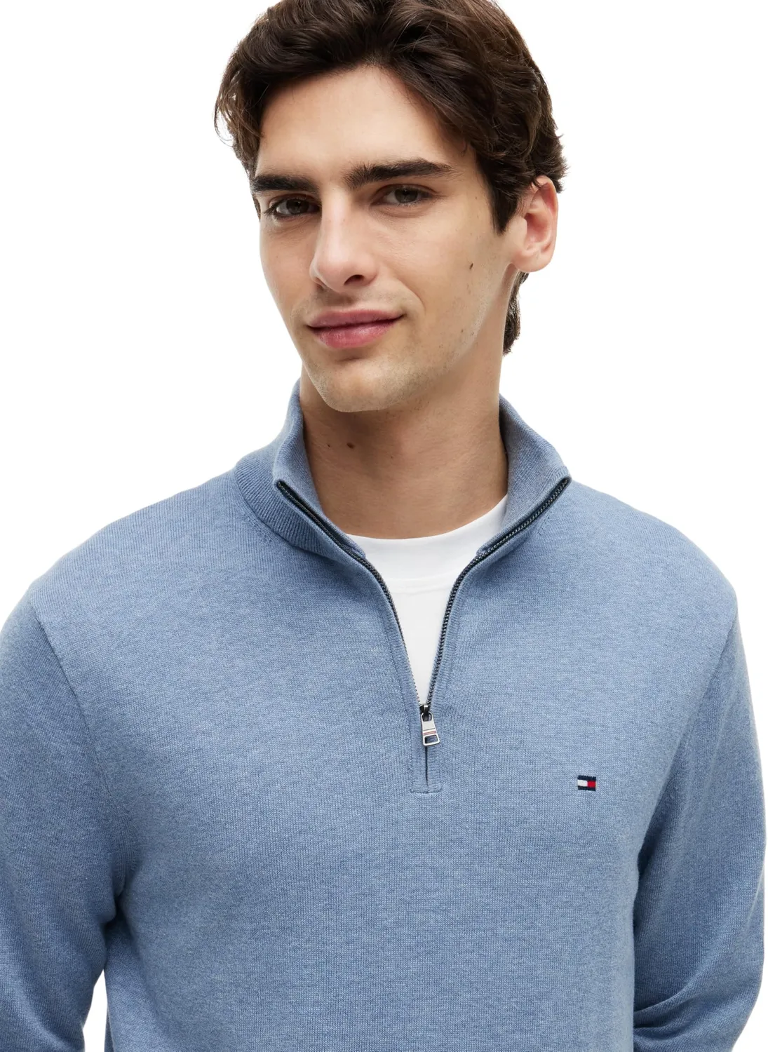 Tommy Hilfiger Essential Cotton Zip Mock MW0MW37331 Maglione L