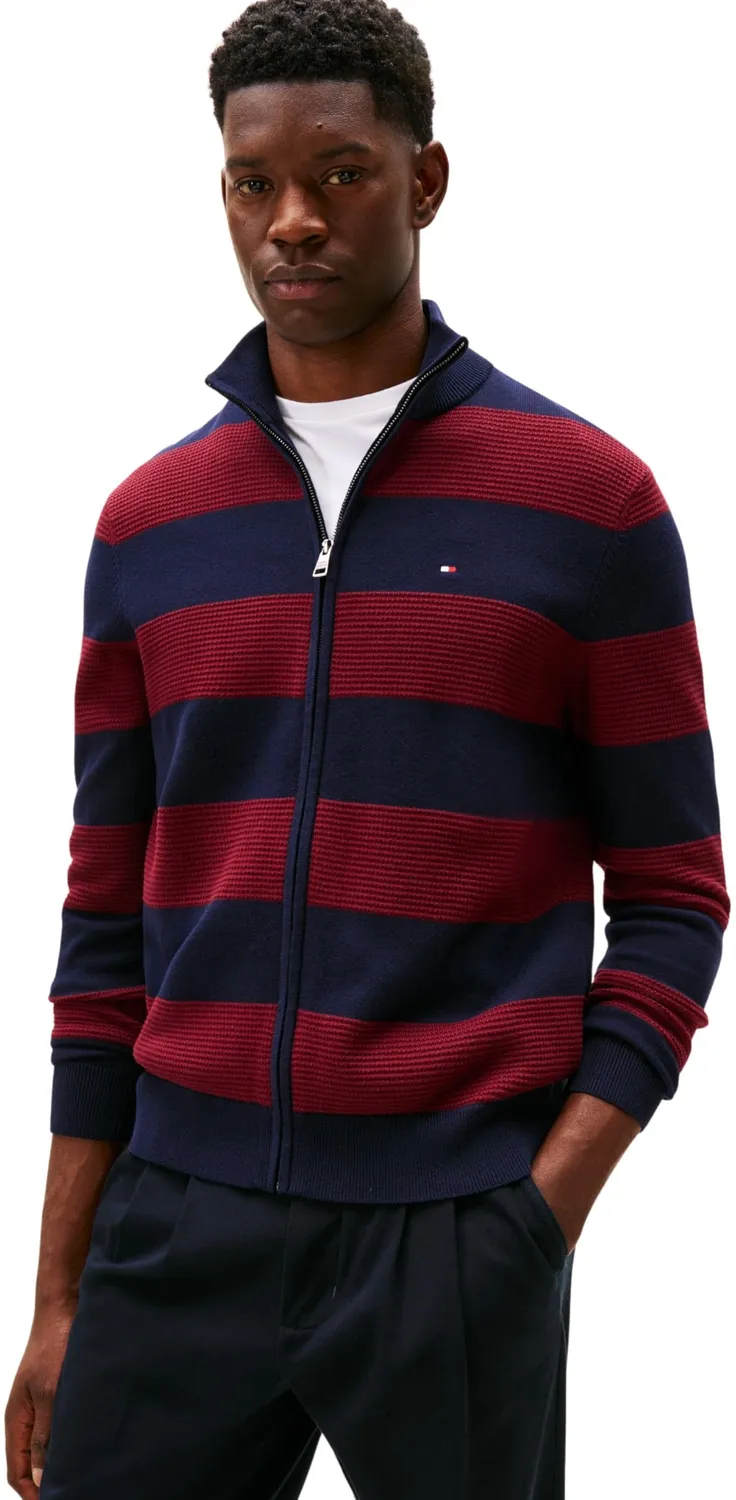 Tommy Hilfiger Block Stripe MW0MW41483 maglione zip cotone