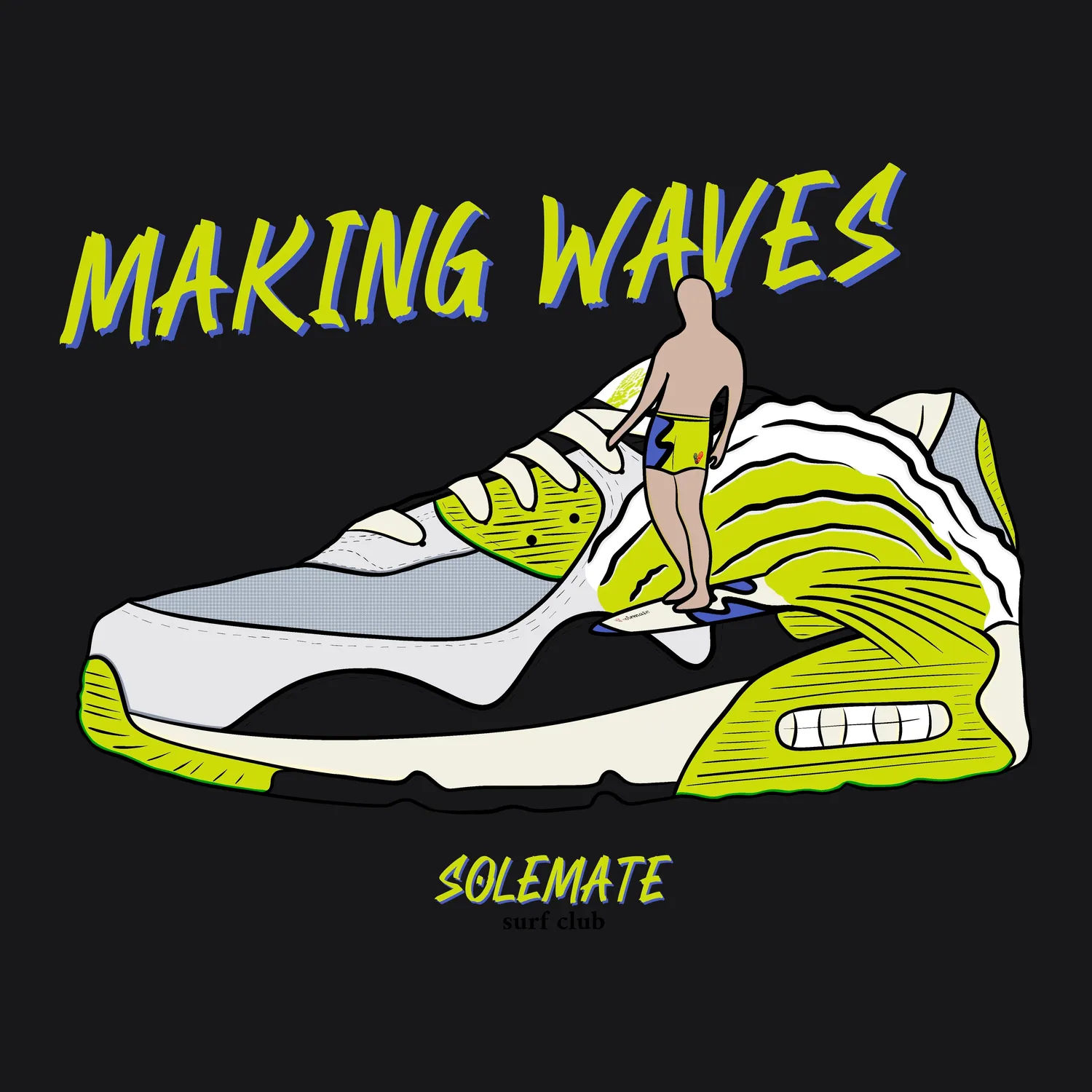 Solemate Cyber Wave felpa nera cappuccio felpata
