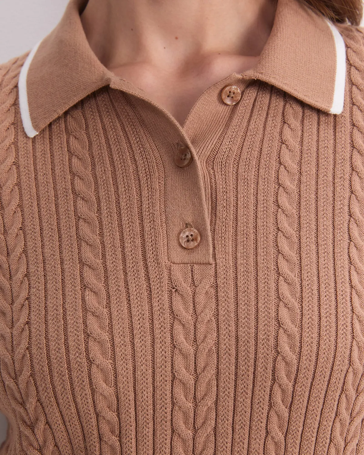 Sportscraft Elka Baby Cable polo maglia trecce cotone