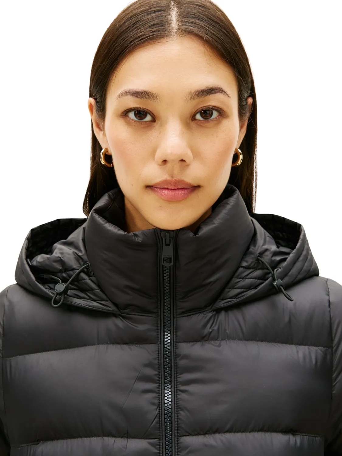 Tommy Hilfiger Down Casual Piumino Donna Nero con Cappuccio M