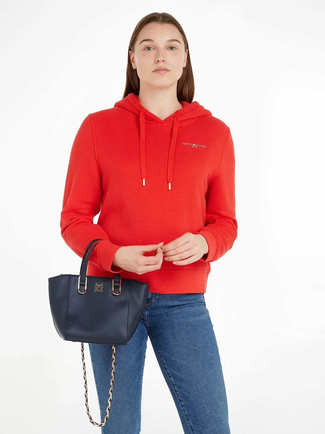Tommy Hilfiger Timeless tote media donna blu shopper