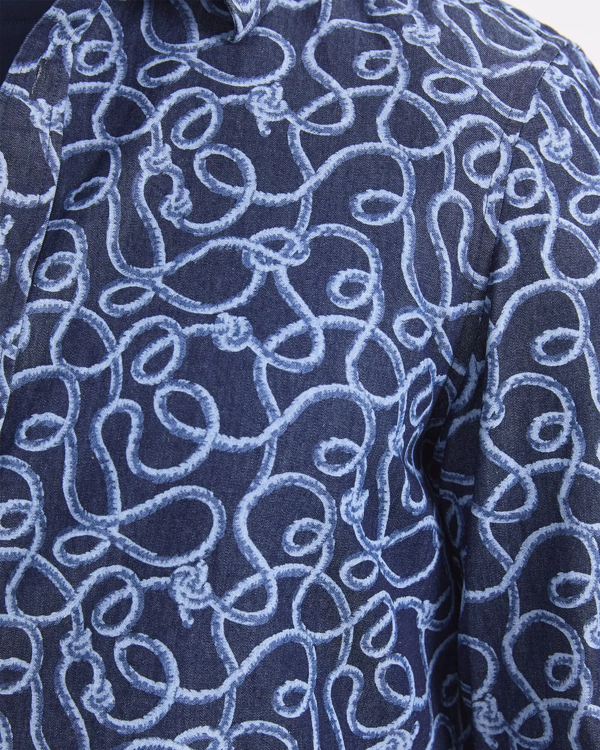 Sportscraft Rope Long Sleeve camicia denim stampa corda