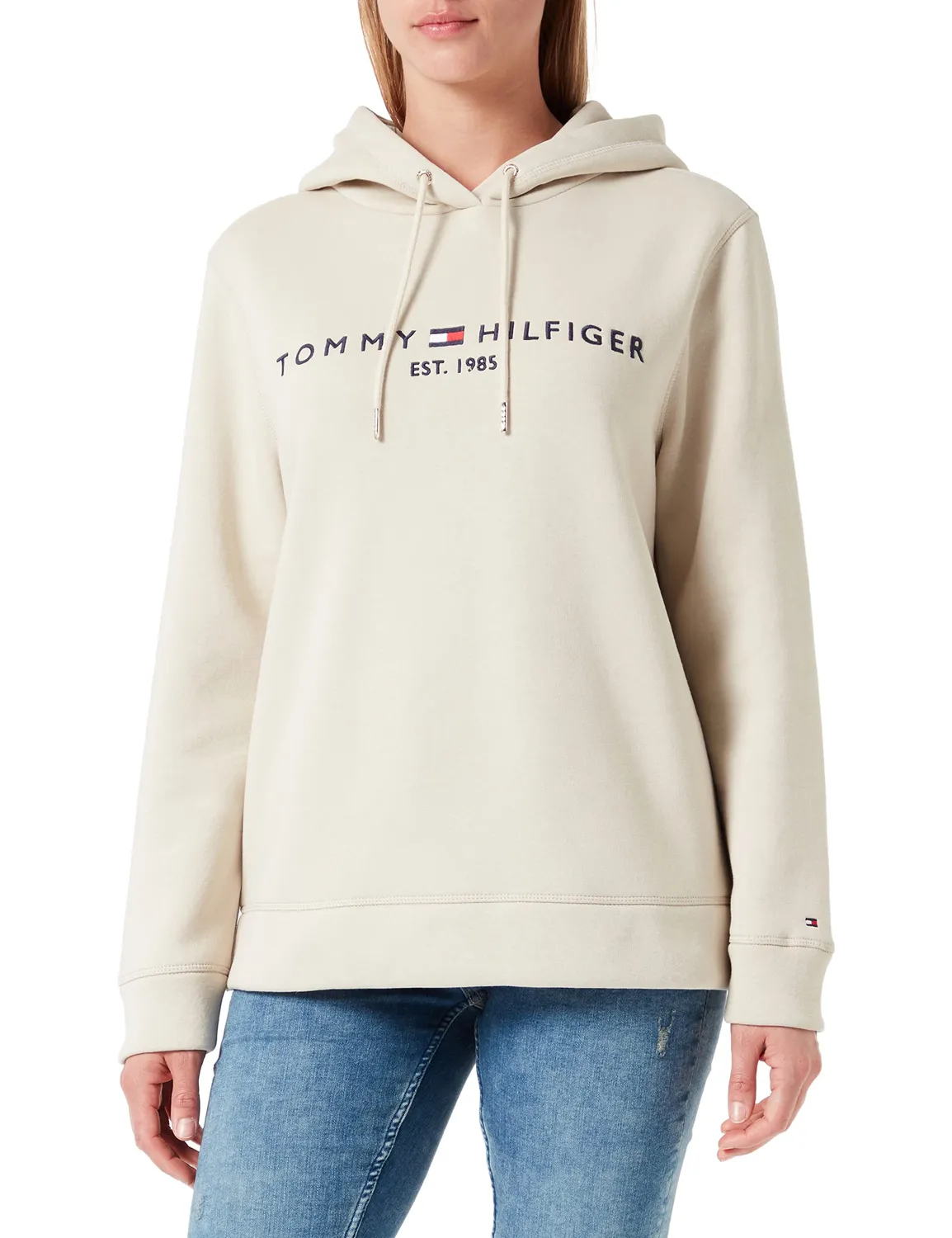 Tommy Hilfiger felpa donna con cappuccio cotone taglia M