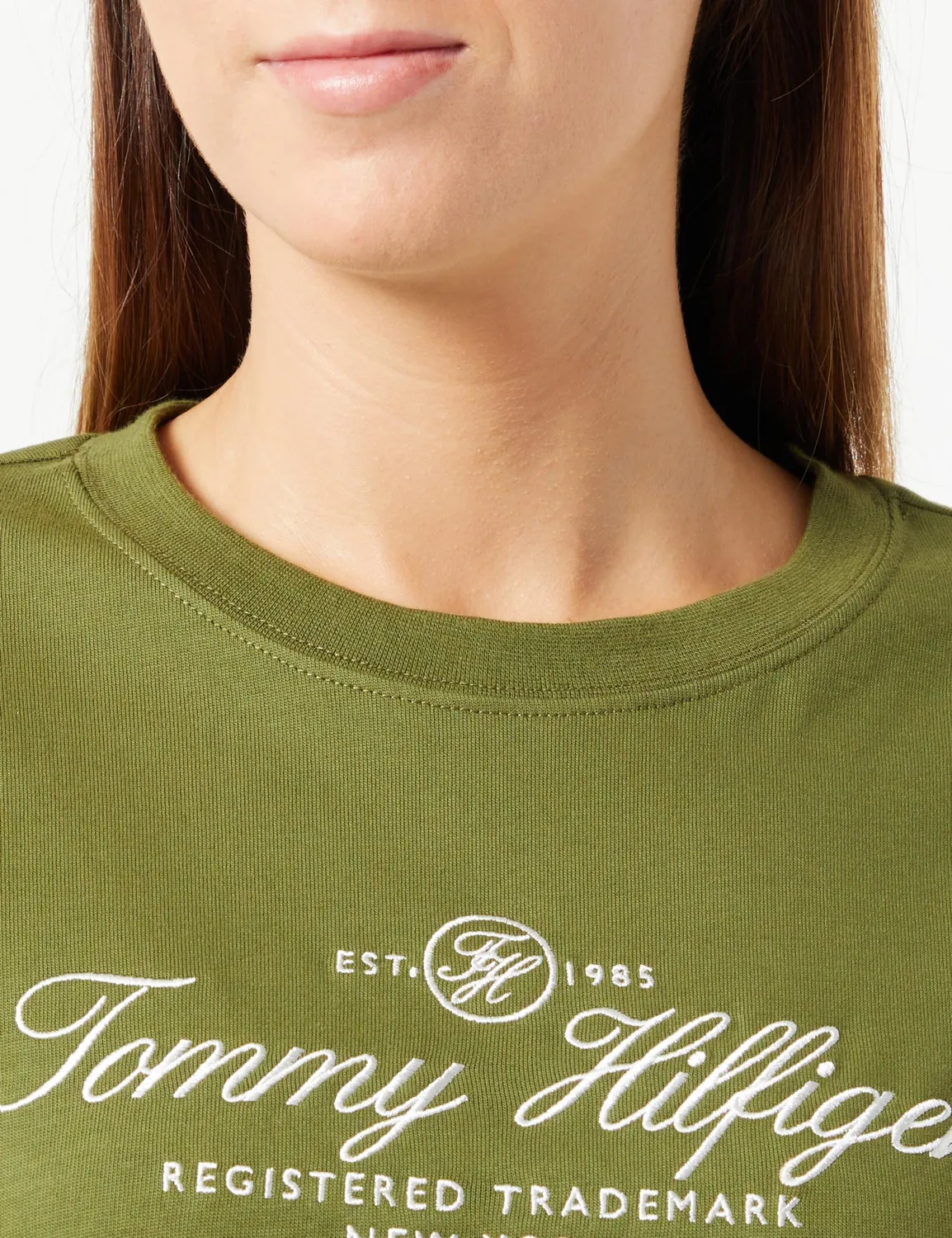 Tommy Hilfiger Maglietta Maniche Lunghe Donna C-Neck Cotone