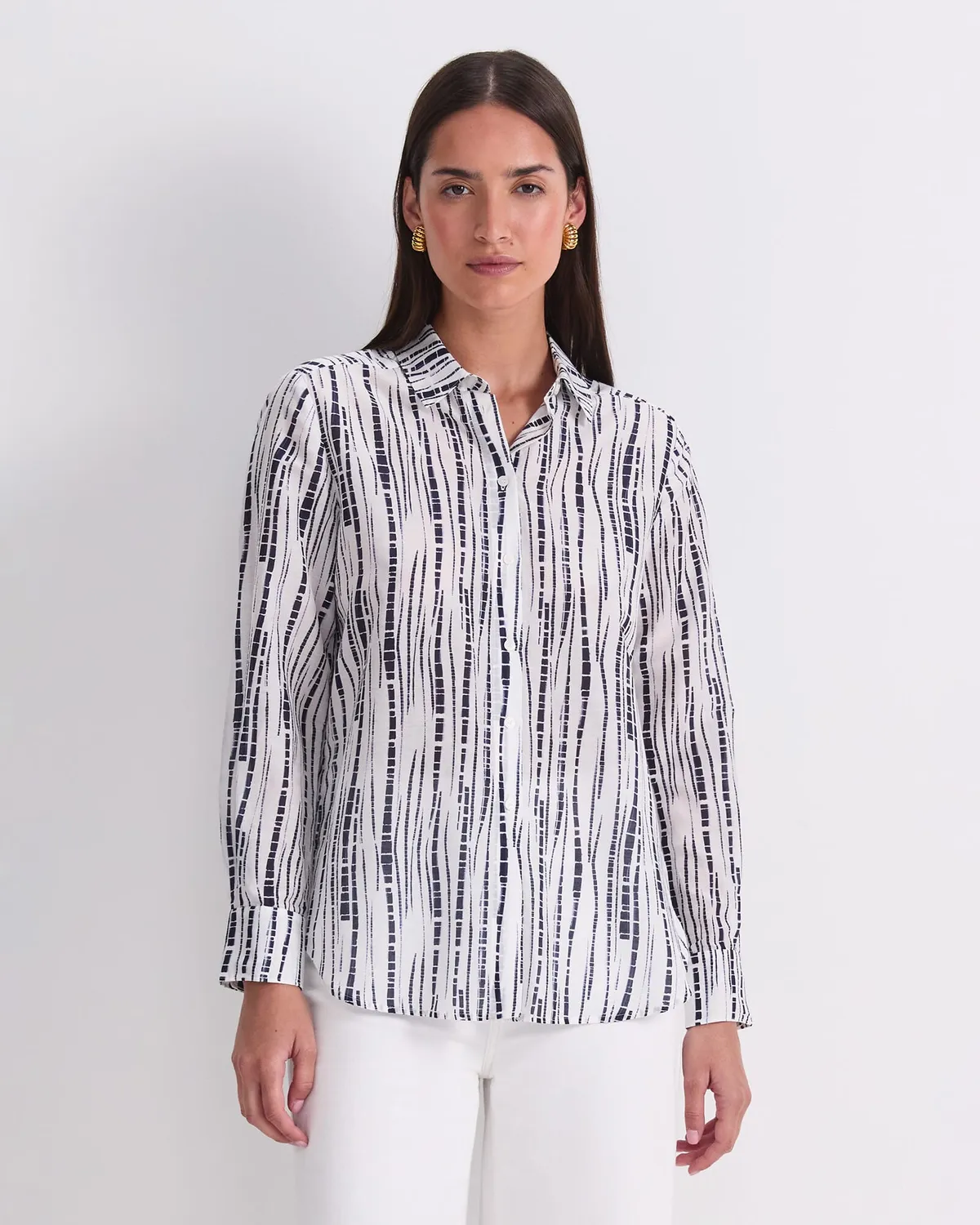 Sportscraft Stripe Cotton Silk camicia righe tie-dye donna