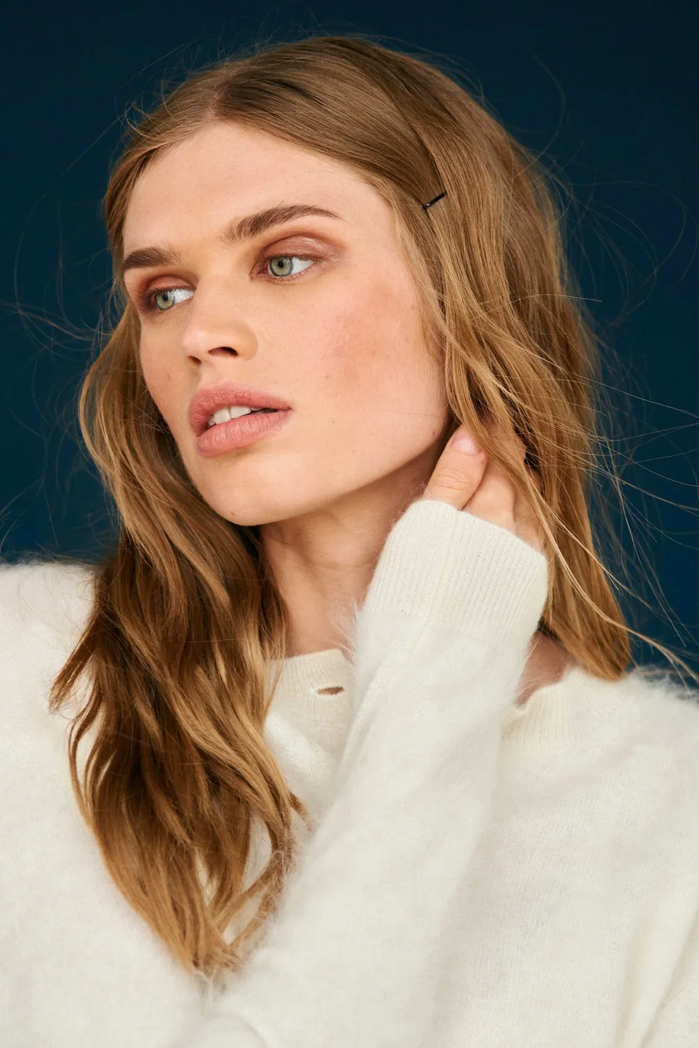 Jumper 1234 Brushed cardigan cashmere crema spazzolato