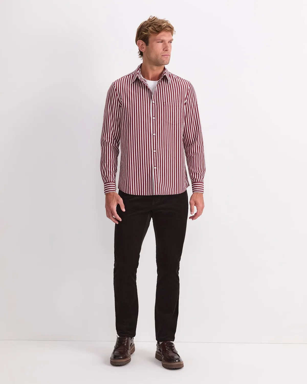 Sportscraft Ryan Stripe camicia maniche lunghe cotone riga