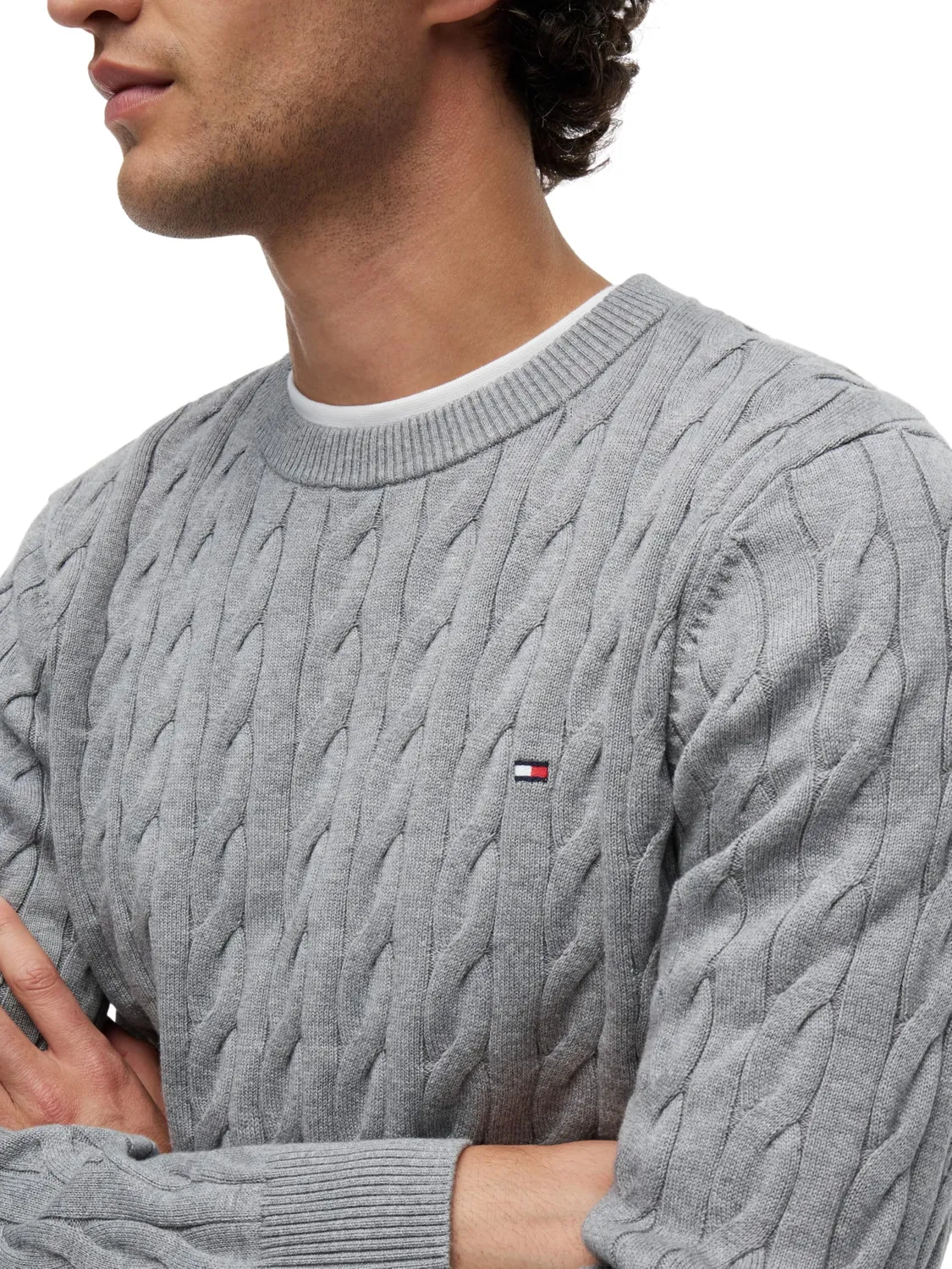 Tommy Hilfiger Classic Cotton Cable MW0MW33132 maglione cotone nero