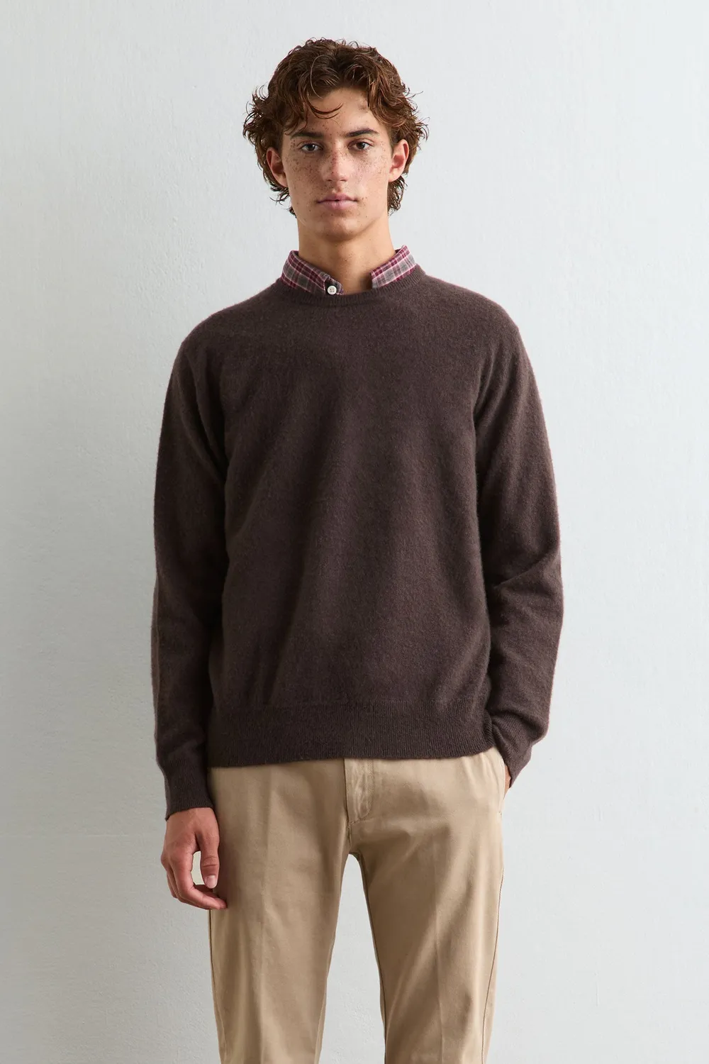 Massimo Alba Kane maglione uomo marrone in cashmere