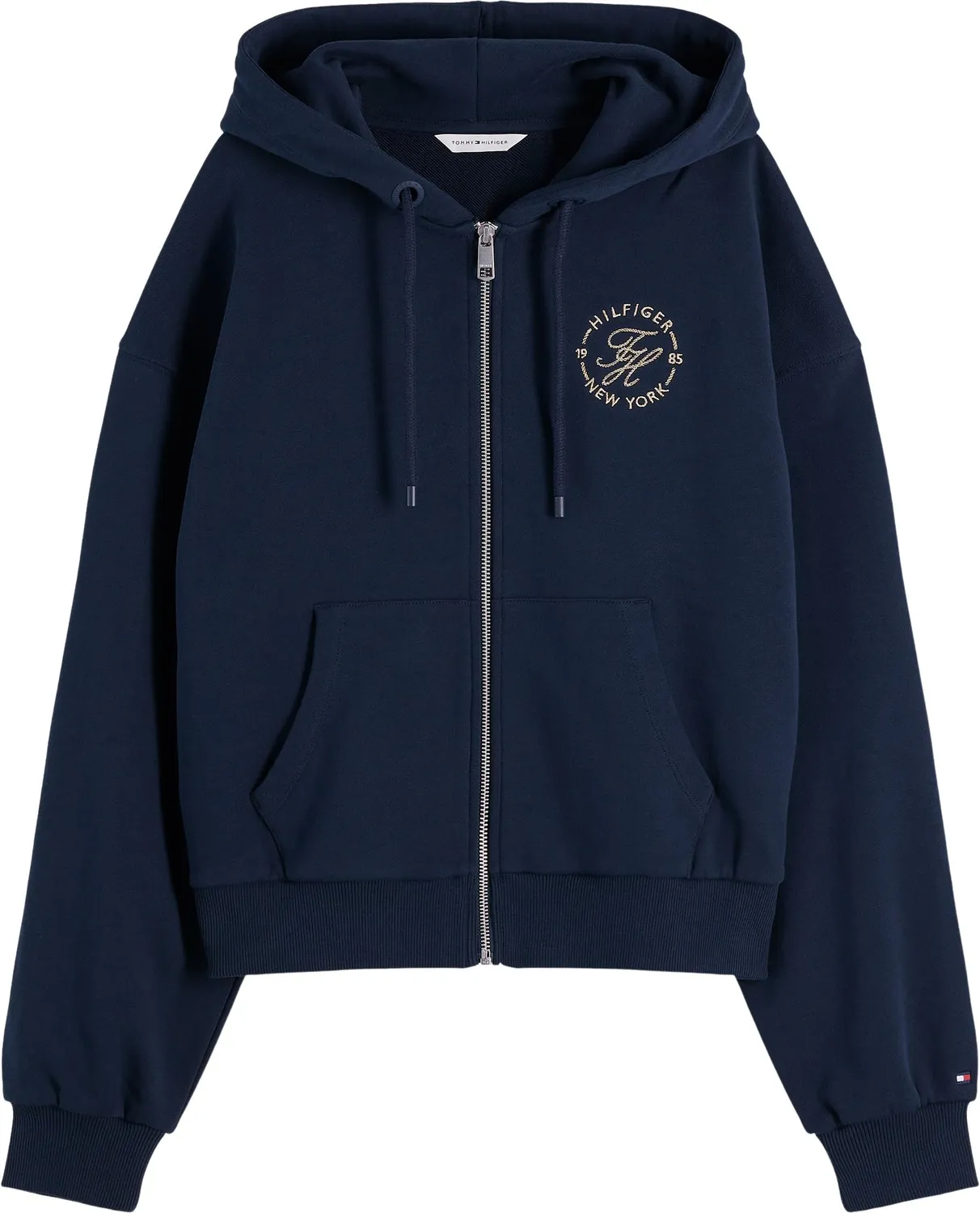 Tommy Hilfiger Roundal WW0WW50938 felpa donna XL zip blu