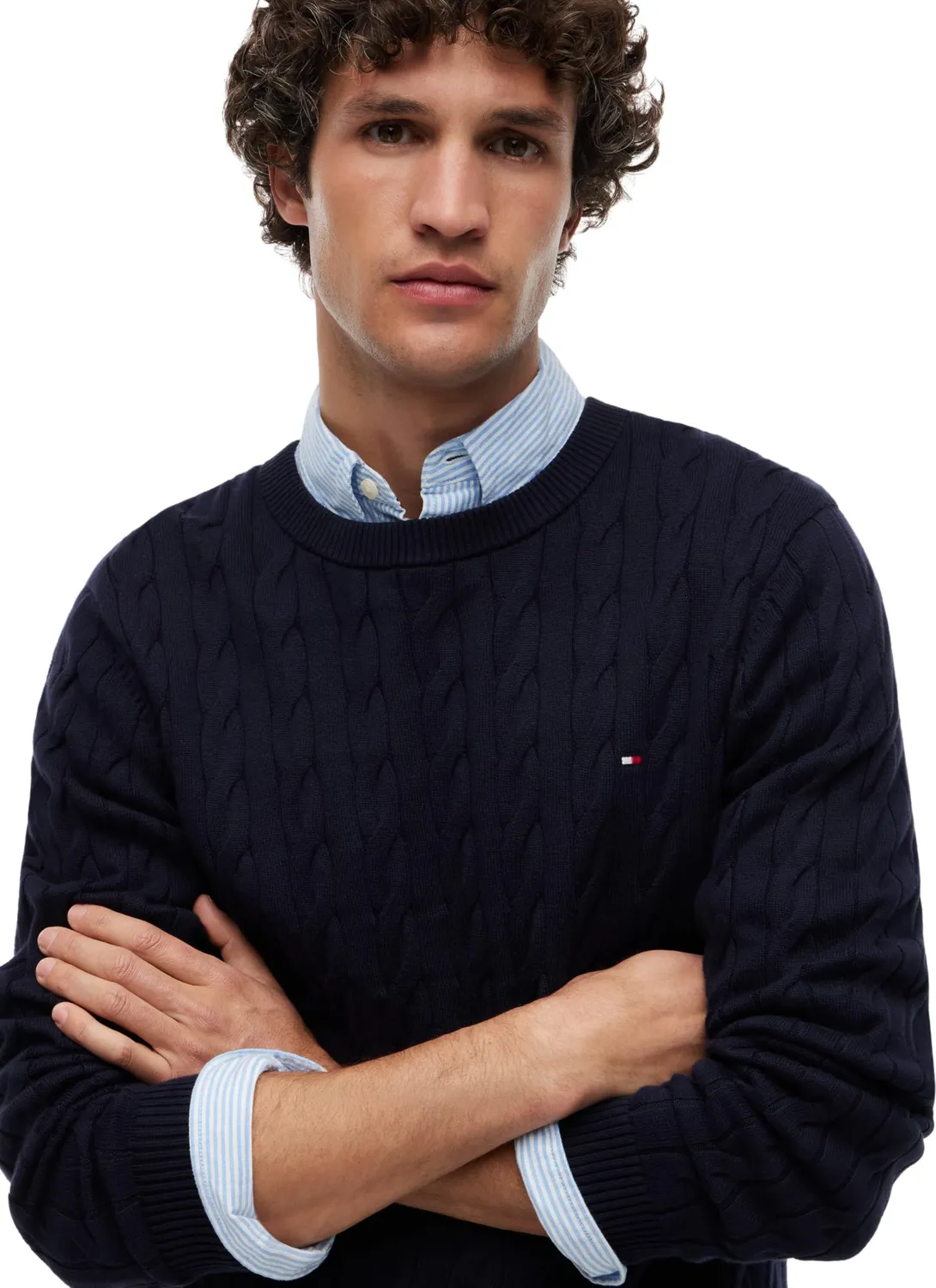 Tommy Hilfiger Classic Cotton Cable MW0MW33132 Maglione L trecce